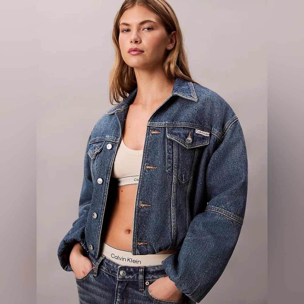 NWT Calvin Klein Bubble Denim Jacket